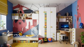 Детская комната Клаксон без машинок (Белый/корпус Клен) в Кургане - kurgan.katalogmebeli.com | фото