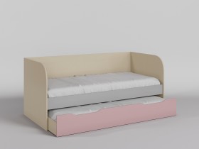 Диван-кровать Грэйси (Розовый/Серый/корпус Клен) в Кургане - kurgan.katalogmebeli.com | фото