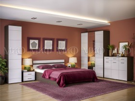 Спальня Нэнси (Венге/Белый глянец) в Кургане - kurgan.katalogmebeli.com | фото