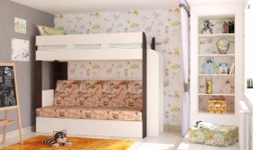 Кровать с диваном 75 Карамель Атлант (Венге Магия /Сосна Карелия/Савана) в Кургане - kurgan.katalogmebeli.com | фото