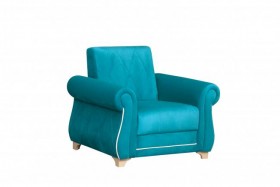 Кресло для отдыха "Порто" (велюр киви бирюза / микровельвет крем) в Кургане - kurgan.katalogmebeli.com | фото 1