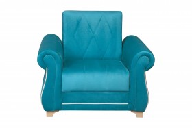 Кресло для отдыха "Порто" (велюр киви бирюза / микровельвет крем) в Кургане - kurgan.katalogmebeli.com | фото 3