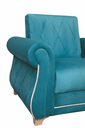 Кресло для отдыха "Порто" (велюр киви бирюза / микровельвет крем) в Кургане - kurgan.katalogmebeli.com | фото 5