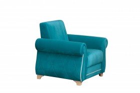Кресло для отдыха "Порто" (велюр киви бирюза / микровельвет крем) в Кургане - kurgan.katalogmebeli.com | фото 7