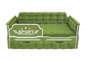 Кровать 170 серии Спорт 1 ящик 76 Зелёный (мягкие боковые накладки) в Кургане - kurgan.katalogmebeli.com | фото
