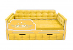 Кровать 180 серии Спорт 2 ящика 74 Жёлтый (мягкие боковые накладки) в Кургане - kurgan.katalogmebeli.com | фото
