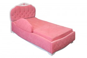 Кровать 190 Гармония Lux 36 Розовый (мягкий бортик) в Кургане - kurgan.katalogmebeli.com | фото