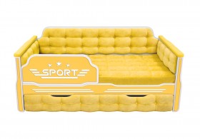 Кровать 190 серии Спорт 1 ящик 74 Жёлтый (мягкие боковые накладки) в Кургане - kurgan.katalogmebeli.com | фото
