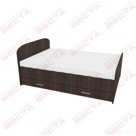 Кровать двухспальная ЛДСП 1400 с ящиками Венге в Кургане - kurgan.katalogmebeli.com | фото