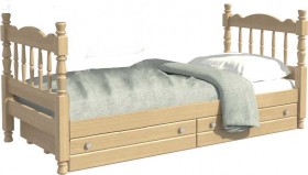 Кровать одинарная Аленка из массива сосны 800*1890 Сосна в Кургане - kurgan.katalogmebeli.com | фото