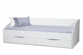 Кровать одинарная "Фея - 3" (симметричная) New/(белый / белый / ДВПО: белый) в Кургане - kurgan.katalogmebeli.com | фото