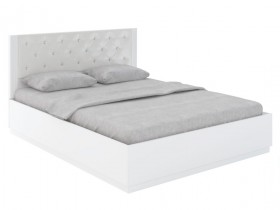Кровать с ПМ М25 Спальня Тиффани (белый текстурный) в Кургане - kurgan.katalogmebeli.com | фото
