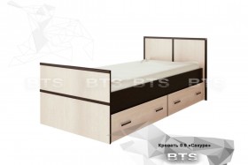 Кровать Сакура с настилом и ящиками 0,9 (Венге/Лоредо) в Кургане - kurgan.katalogmebeli.com | фото