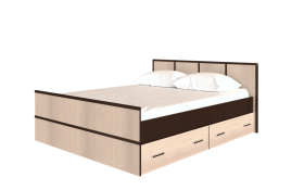 Кровать Сакура с настилом и ящиками 1,4 (Венге/Лоредо) в Кургане - kurgan.katalogmebeli.com | фото