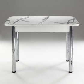 Кухонный стол 1100*700/400 ф 2 Пластик, мрамор белый в Кургане - kurgan.katalogmebeli.com | фото