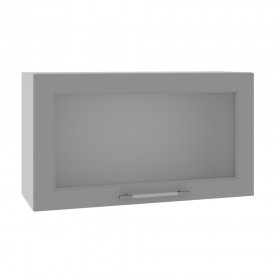 Квадро ВПГС 800 шкаф верхний горизонтальный со стеклом высокий (Нарцисс/корпус Серый) в Кургане - kurgan.katalogmebeli.com | фото
