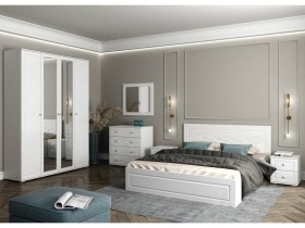 Модульная спальня Барселона (Белый/Белый глянец) в Кургане - kurgan.katalogmebeli.com | фото
