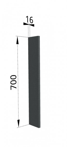 Панель торцевая ПТ 400 Квадро (для шкафа торцевого верхнего) Железо в Кургане - kurgan.katalogmebeli.com | фото