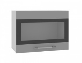 Ройс ВПГСФ 600 Шкаф верхний горизонтальный со стеклом с фотопечатью высокий (Графит софт/корпус Серый) в Кургане - kurgan.katalogmebeli.com | фото