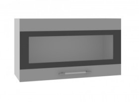 Ройс ВПГСФ 800 Шкаф верхний горизонтальный со стеклом с фотопечатью высокий (Графит софт/корпус Серый) в Кургане - kurgan.katalogmebeli.com | фото
