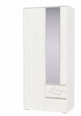 Шкаф 2-х дверный с ящиками Аделина 1000 Рамух белый в Кургане - kurgan.katalogmebeli.com | фото
