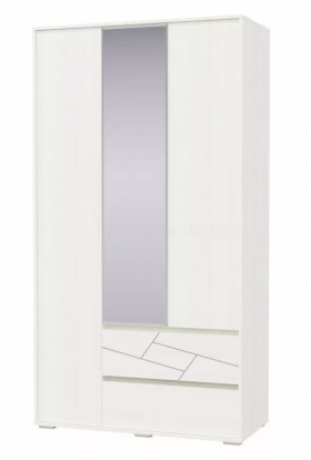 Шкаф 3-х дверный с ящиками Аделина 1200 Рамух белый в Кургане - kurgan.katalogmebeli.com | фото