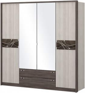 Шкаф четырехстворчатый с зеркалом Шк69.1 Николь в Кургане - kurgan.katalogmebeli.com | фото