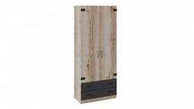 Шкаф для одежды комбинированный «Окланд» (Фон Черный/Дуб Делано) в Кургане - kurgan.katalogmebeli.com | фото