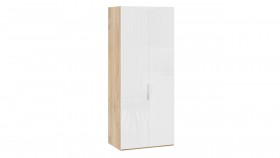 Шкаф для одежды с 2 глухими дверями «Эмбер» Яблоня Беллуно/Белый глянец в Кургане - kurgan.katalogmebeli.com | фото