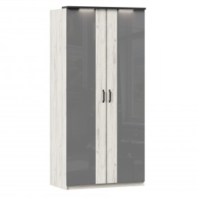 Техно ЛД 678.130.000.007 Шкаф 2-хстворчатый с комбинированными дверями (Дуб Крафт белый/Серый шифер) в Кургане - kurgan.katalogmebeli.com | фото