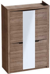 Шкаф трехдверный Соренто Дуб стирлинг/Кофе структурный матовый в Кургане - kurgan.katalogmebeli.com | фото