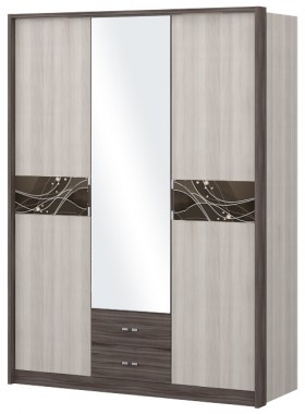 Шкаф трехстворчаты с зеркалом Шк68.1 Николь в Кургане - kurgan.katalogmebeli.com | фото