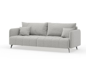 Валериан диван трёхместный прямой Светло-серый, ткань RICO FLEX 108 в Кургане - kurgan.katalogmebeli.com | фото
